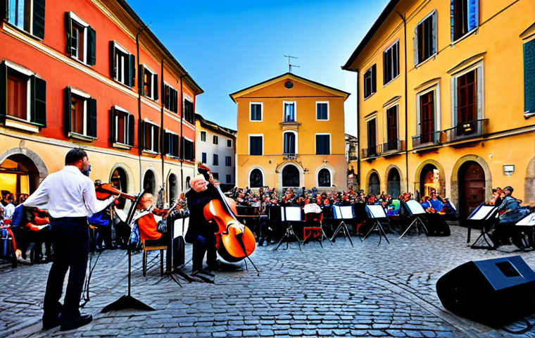 헤이지니의 음원 저작권 - The Concert**
"A lively family-friendly concert in a charming Italian piazza, featuring a band play...