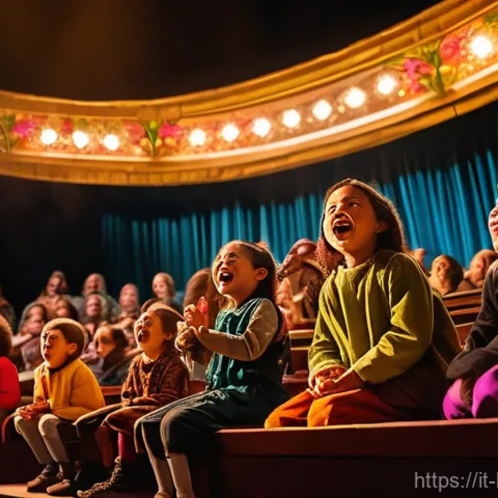 헤이지니의 라이브 공연 - **Prompt: "A vibrant, enchanting indoor theater stage is illuminated with a warm, magical glow, feat...