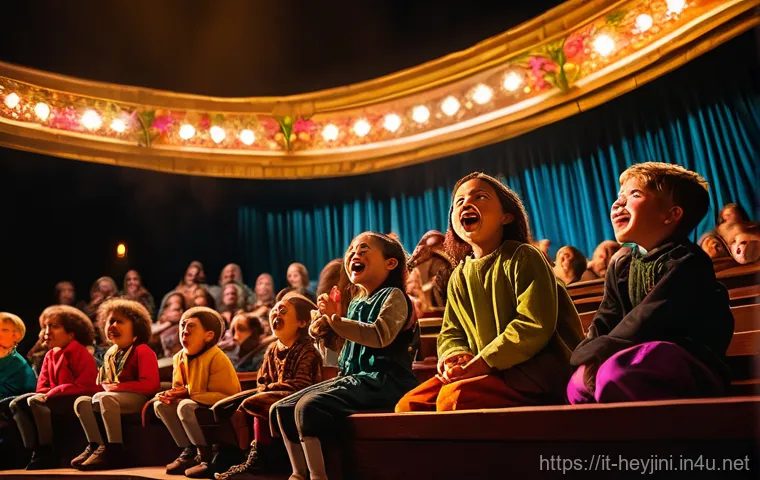 헤이지니의 라이브 공연 - **Prompt: "A vibrant, enchanting indoor theater stage is illuminated with a warm, magical glow, feat...