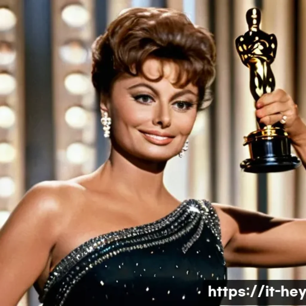 헤이지니의 다양한 수상 이력 - **Prompt:** A glamorous Sophia Loren, in her prime during the early 1960s, elegantly dressed in a so...