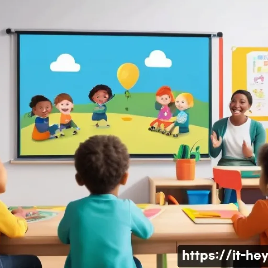 헤이지니 어린이 교육 콘텐츠 - A cheerful scene of a diverse group of young children aged 2-5 years sitting together in a bright, c...