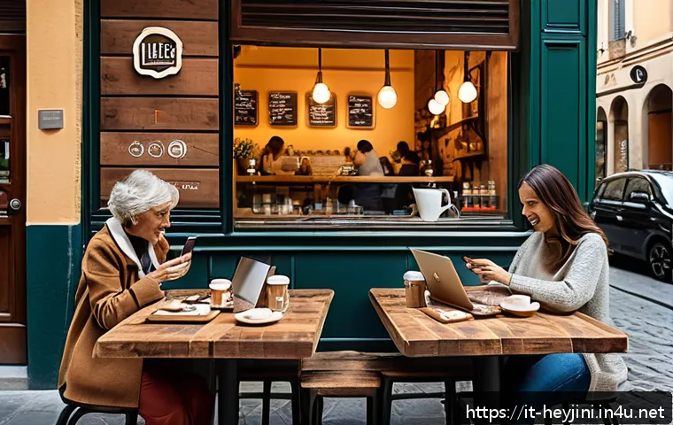 헤이지니의 SNS 마케팅 전략 - A vibrant, authentic social media community scene showing diverse people of various ages and backgro...