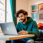 Home 19 헤이지니의 글로벌 팬층 - A young Italian digital influencer engaging authentically with their audience through a live streami...